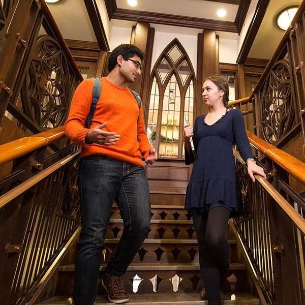 Honors College students on staircase