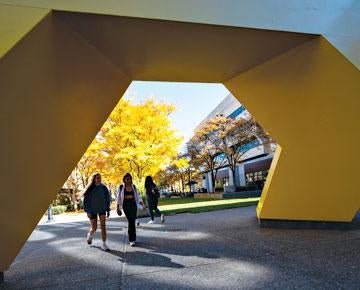 Students walking on campus